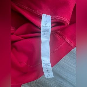 Lululemon Red Wunder Under Hi-Rise Leggings- Limited Edition 20Y Collection Sz 6